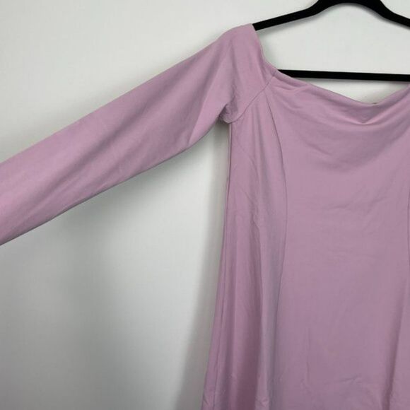 Susana Monaco Off Shoulder Long Sleeve Mini Dress Waterlilly Pink/ Purple M - Picture 5 of 9